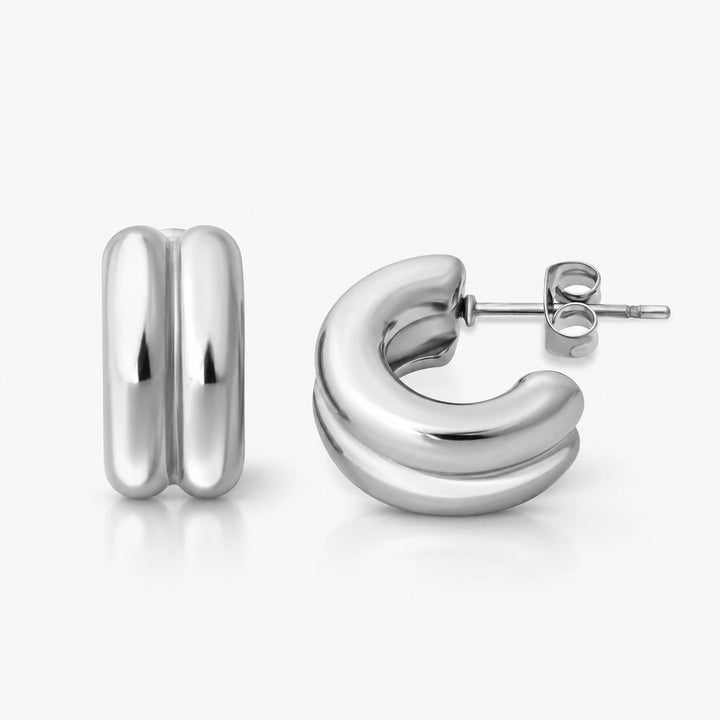 Двойни обеци халки Double Hoop